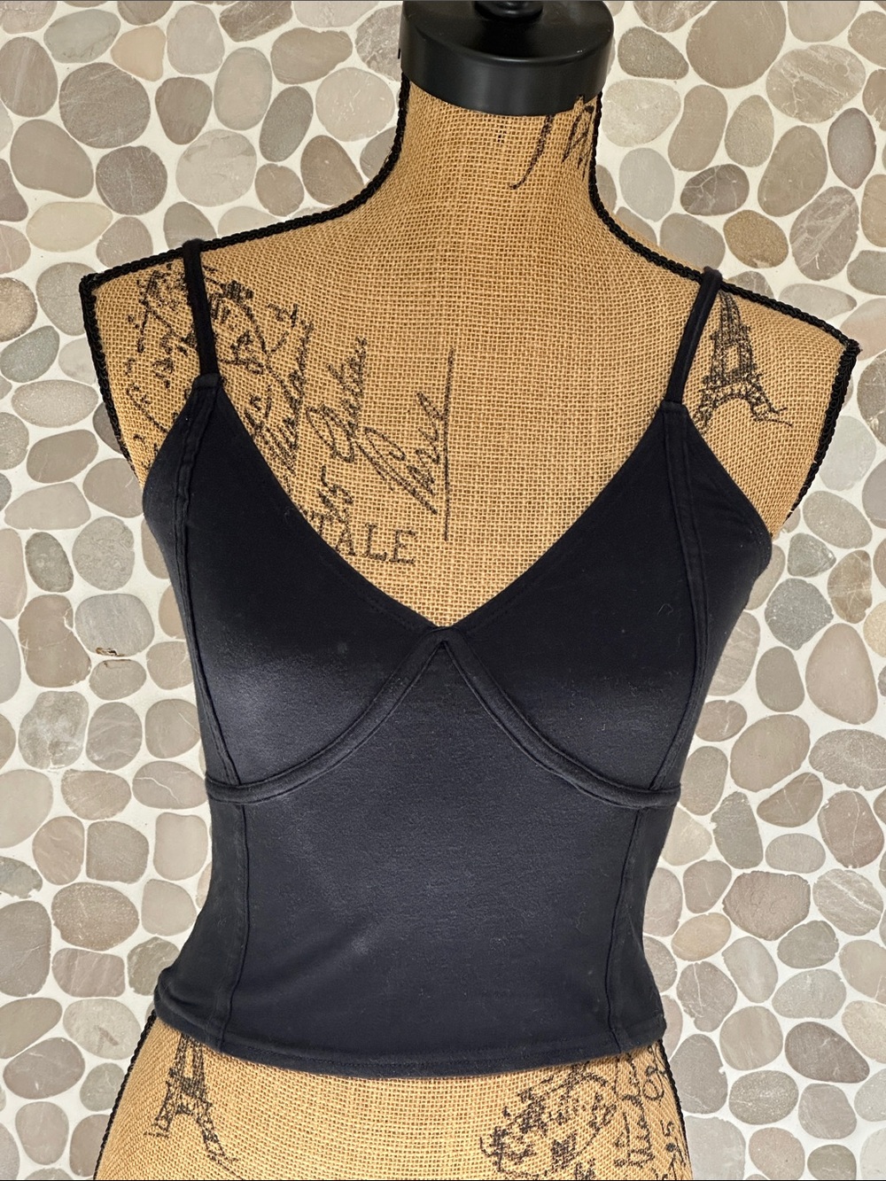 Hollister Black Slim Cami Tank with Sweetheart Neckline